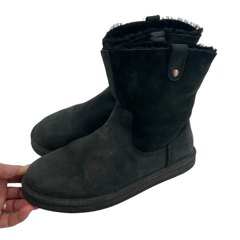 UGG Sequoia black suede boots SN 1007711 size 10